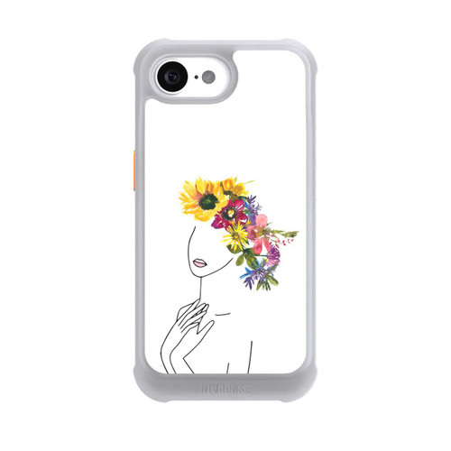 Apple iPhone 16e NIVOmax Line Art Frau mit Blumenkrone