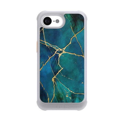 Apple iPhone 16e NIVOmax Mineral glamour blue gold look