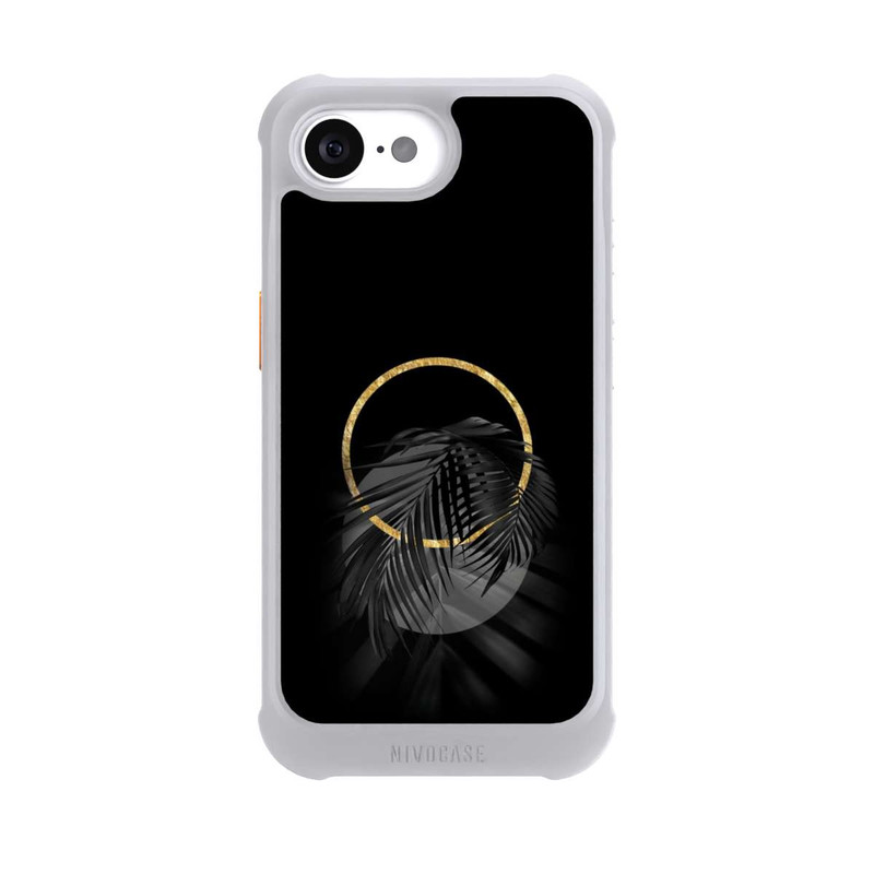 iPhone 16e NIVOmax Black Tropical Leaf