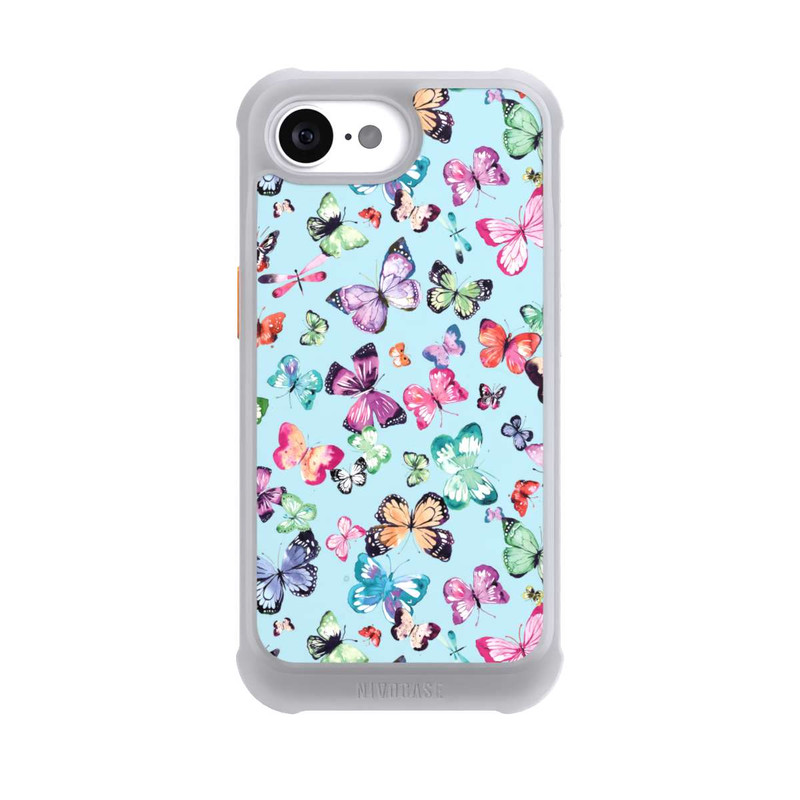 iPhone 16e NIVOmax Schmetterlinge rosa orange blau