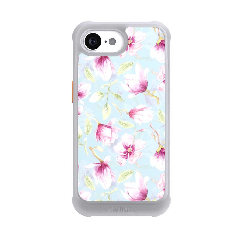 iPhone 16e NIVOmax Magnolien auf Blau