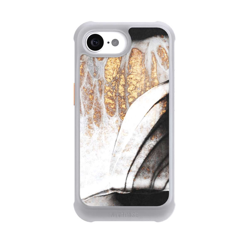 iPhone 16e NIVOmax Schwarze und goldene Adern