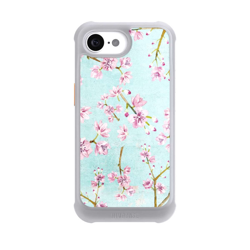 iPhone 16e NIVOmax Cherry Blossom Twigs Pattern Light Blue