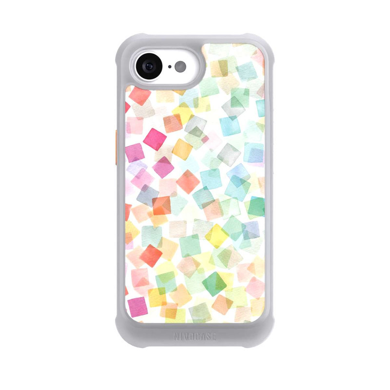 iPhone 16e NIVOmax Konfetti geometrische Plaids Regenbogen