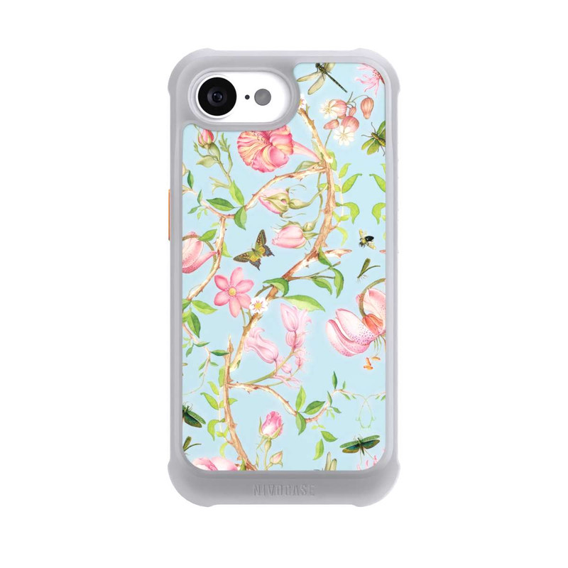 iPhone 16e NIVOmax Vintage Botanic Flowers Blue