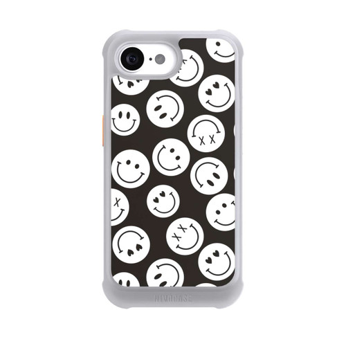 Apple iPhone 16e NIVOmax Smiles Emotes Pattern Black And White
