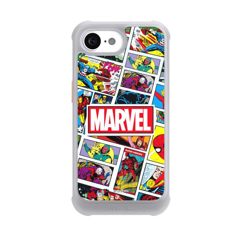 iPhone 16e NIVOmax Marvel Comic Pattern