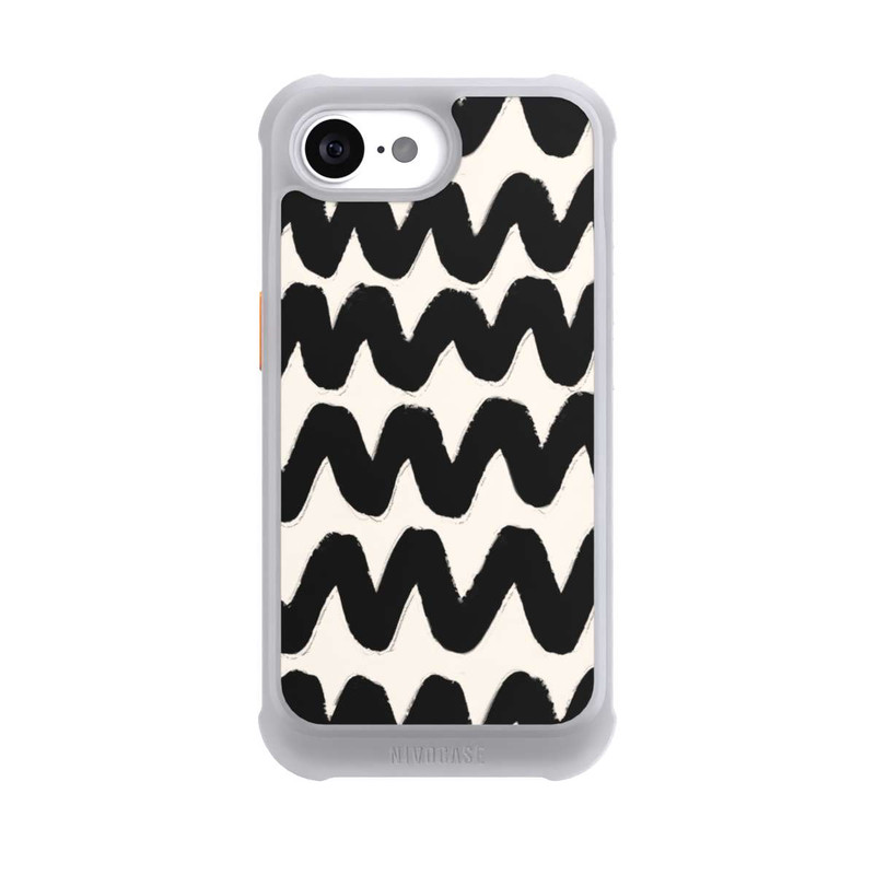 iPhone 16e NIVOmax Black Waves Pattern