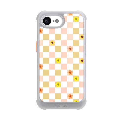 Apple iPhone 16e NIVOmax Chèques Fleurs Pastel Nostalgiques