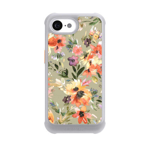 Apple iPhone 16e NIVOmax Malerische tropische Blumen Salbeigrün