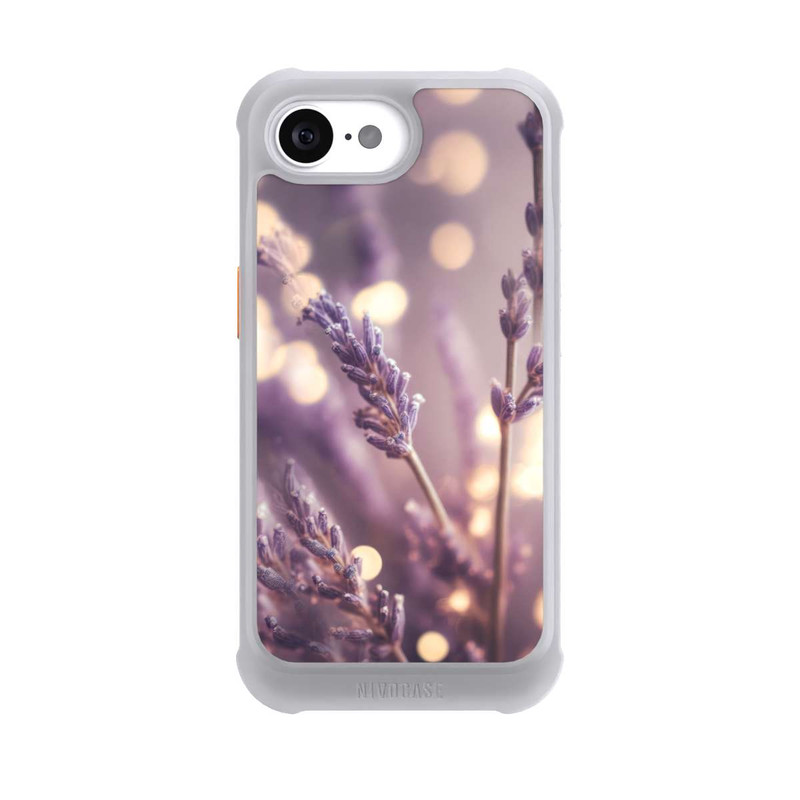 iPhone 16e NIVOmax Lavender Close Up with AI