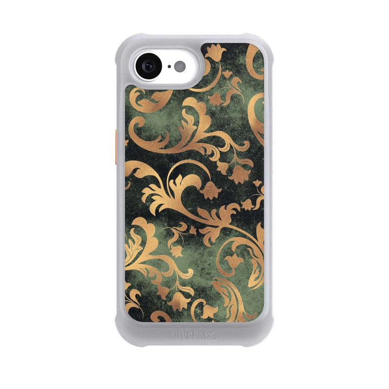 iPhone 16e NIVOmax Damask Wallpaper Dark Green