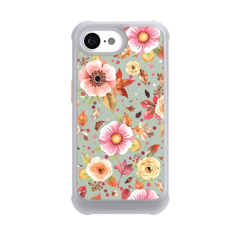 iPhone 16e NIVOmax Fleurs d'automne Vert tendre