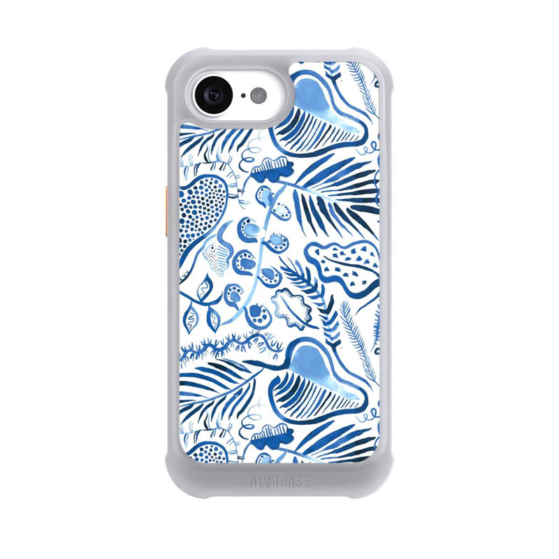 iPhone 16e NIVOmax Tropical Forest Leaves Blue