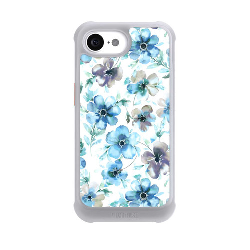 Apple iPhone 16e NIVOmax Motif de fleurs bleues Tendance