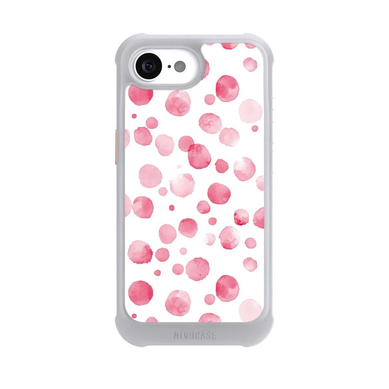iPhone 16e NIVOmax Motif aquarelle à pois roses