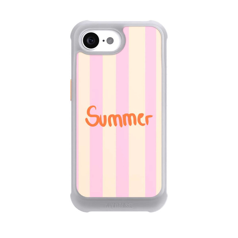 iPhone 16e NIVOmax Summer- Rosa und Orange Streifen Hintergrund