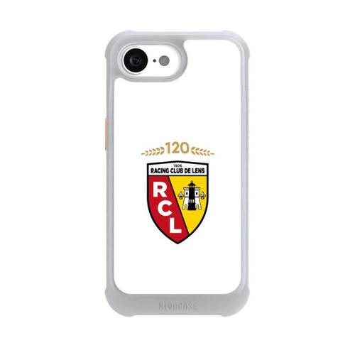 Apple iPhone 16e NIVOmax RC Lens 120 Jahre Jubiläums Logo weiß
