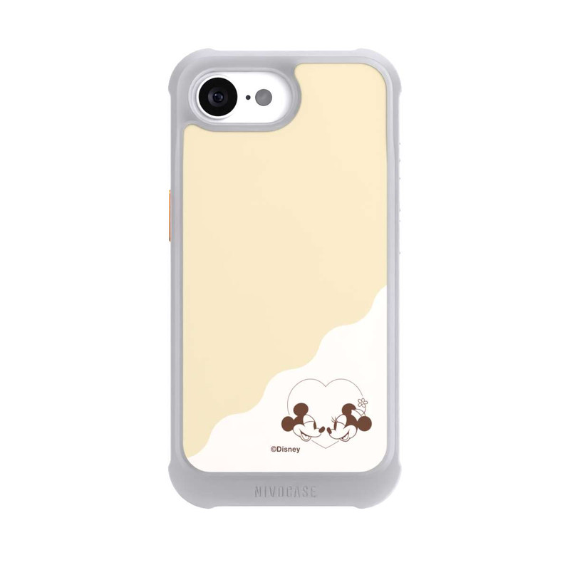 iPhone 16e NIVOmax Mickey and Minnie Love Heart Beige