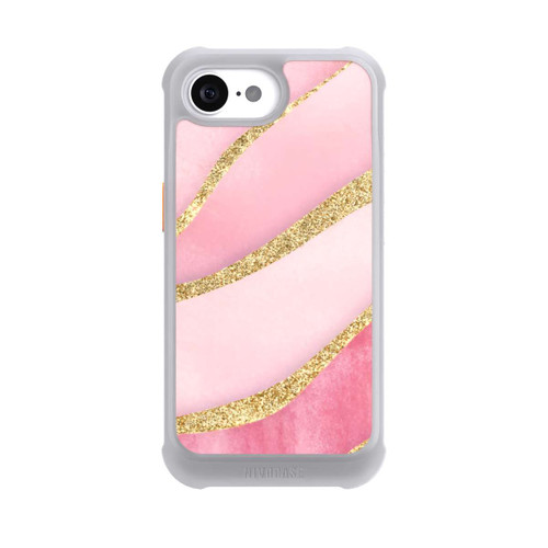 Apple iPhone 16e NIVOmax Pink Marble Goldprint Stripes