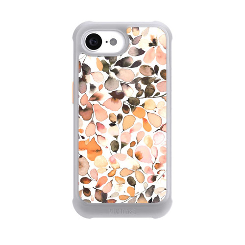 Apple iPhone 16e NIVOmax Eucalyptus Watercolor Leaves Dark Brown Autumn