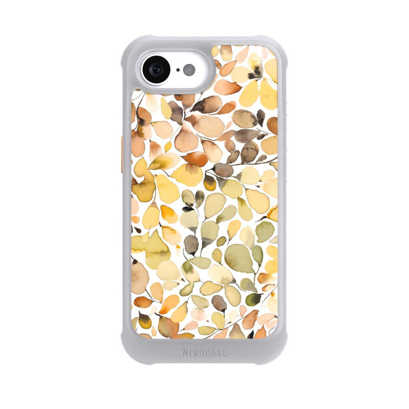 iPhone 16e NIVOmax Eukalyptus Aquarellblätter Braun Herbst