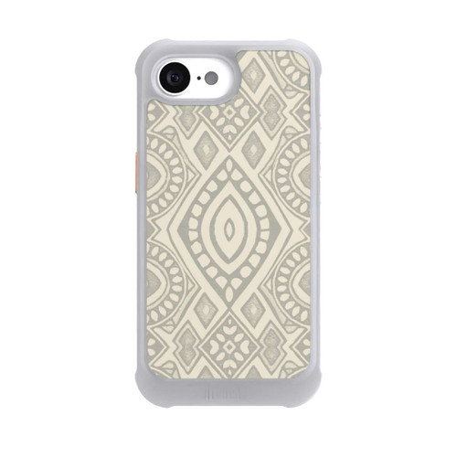 Apple iPhone 16e NIVOmax Boho Geometric Mosaic Pattern Neutral Grey and Beige