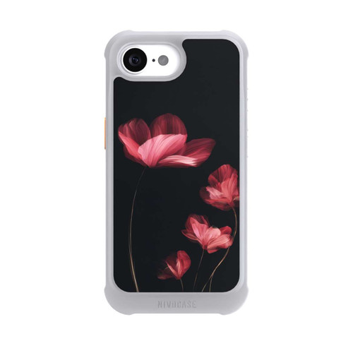 Apple iPhone 16e NIVOmax Burgunder Blüten schwarz