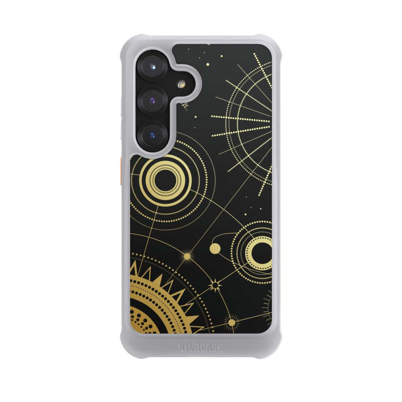 Galaxy S25 NIVOmax Schwarzer und goldener Look Abstrakt