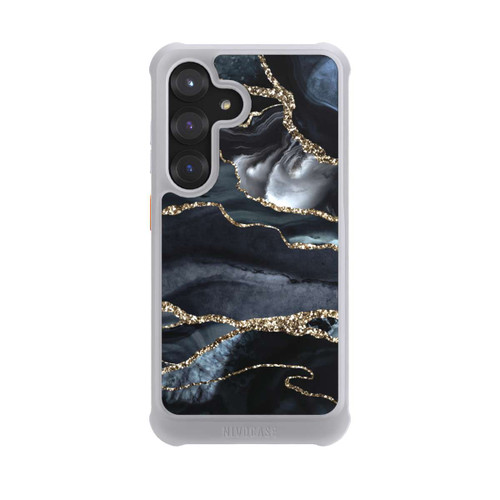 Samsung Galaxy S25 NIVOmax Dunkler Marmor Gold Glitzerlook