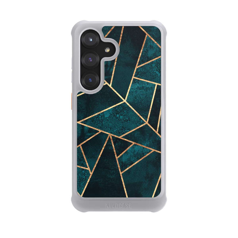 Galaxy S25 NIVOmax Tief Blaugrün Stein Gold Druck