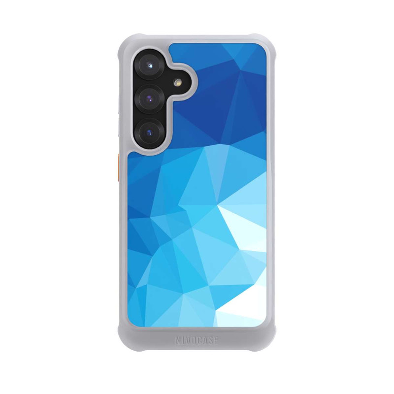 Galaxy S25 NIVOmax Mosaïque Polygonale Bleue