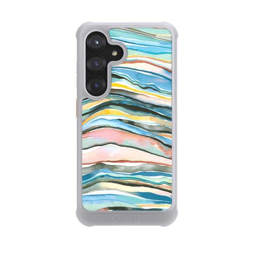 Samsung Galaxy S25 NIVOmax Achatschichten Aquarellblau