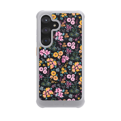Samsung Galaxy S25 NIVOmax Kleine bunte Blumen Schwarz 2