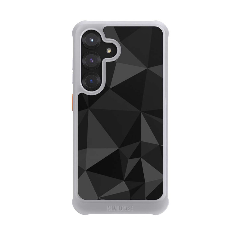 Galaxy S25 NIVOmax Polygonmuster schwarz