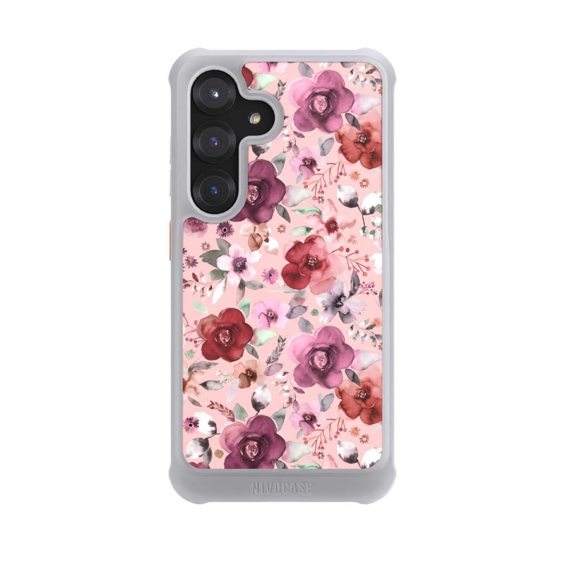 Galaxy S25 NIVOmax Üppiger romantischer Blumenstrauß rosa