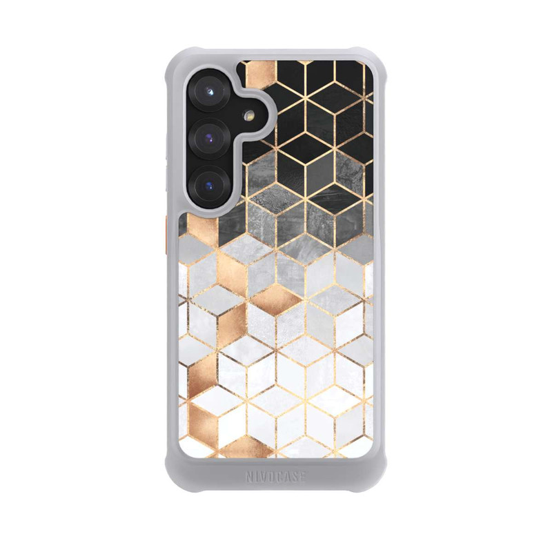 Galaxy S25 NIVOmax Würfel dunkel und gold