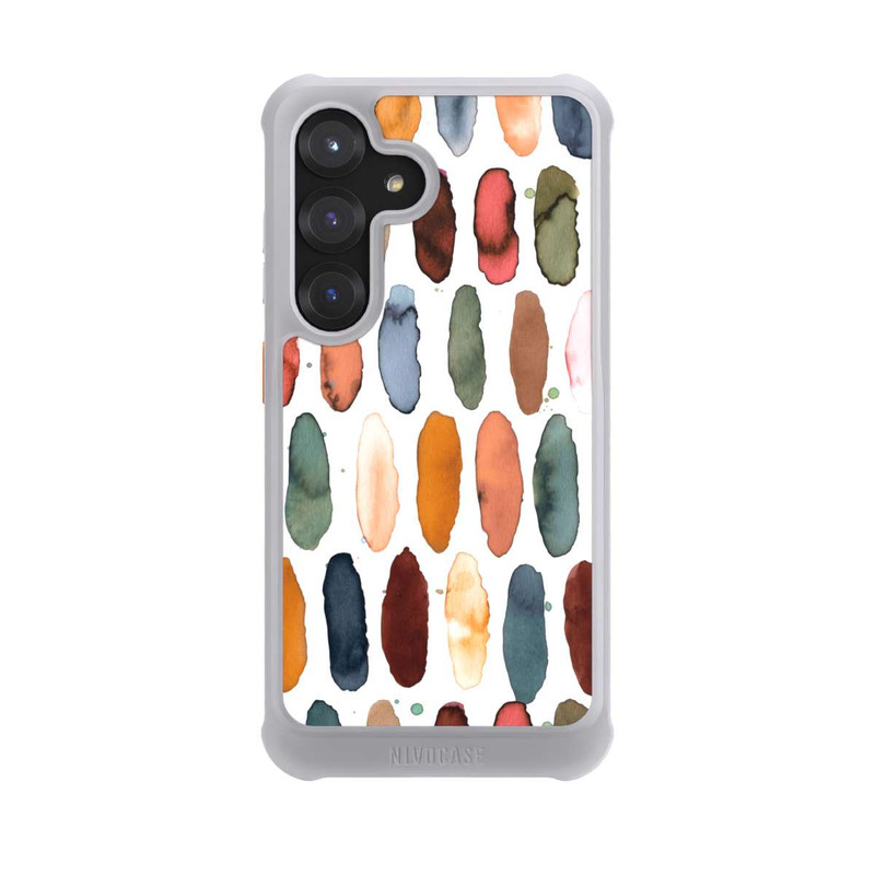 Galaxy S25 NIVOmax Aquarellstriche aus mineralischem Terrakotta