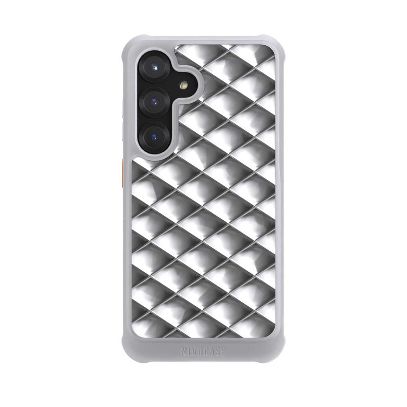 Galaxy S25 NIVOmax Glamour Silver Squares