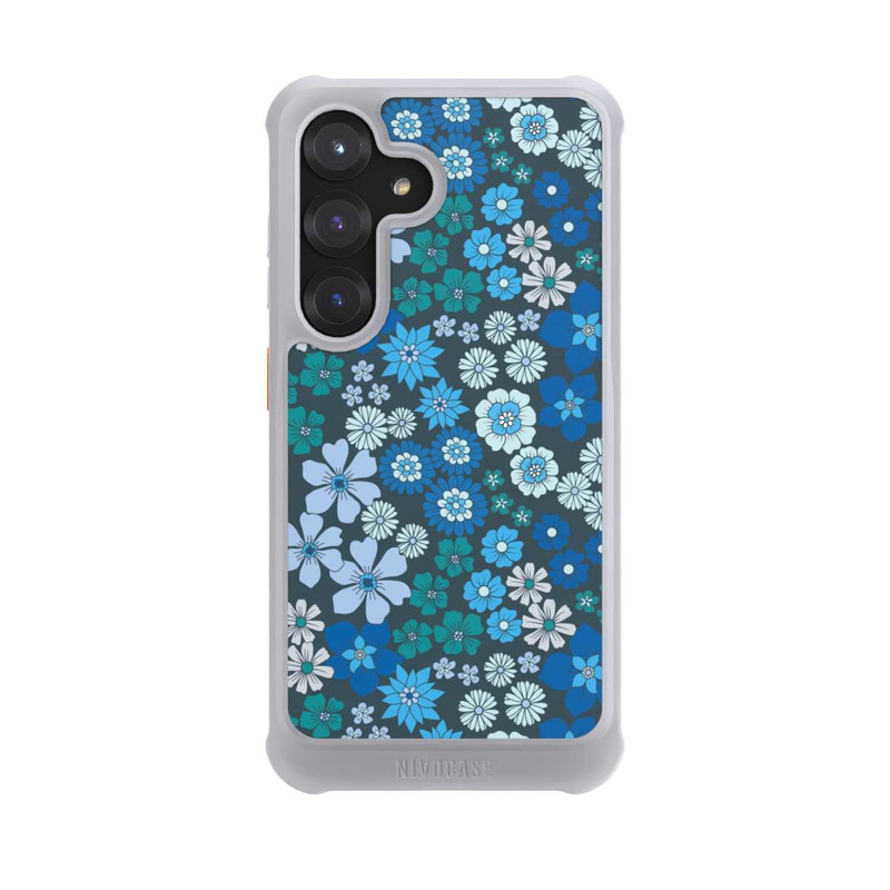 Galaxy S25 NIVOmax Blaue Blumen DeinDesign