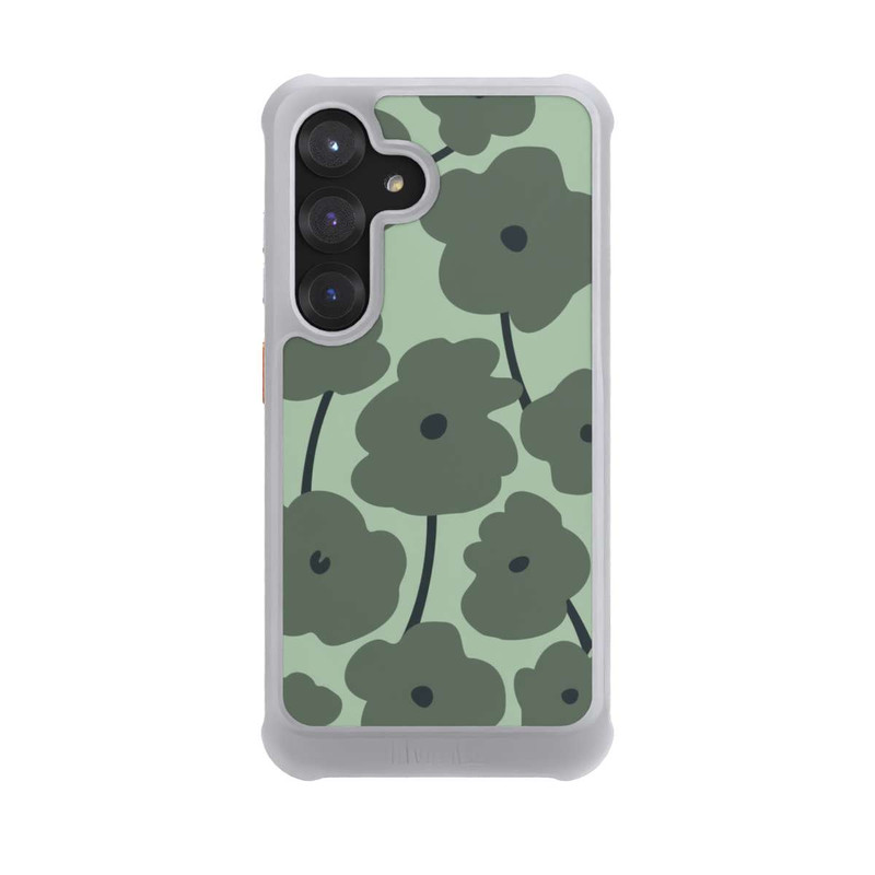 Galaxy S25 NIVOmax Fleurs Minimalistes Vertes