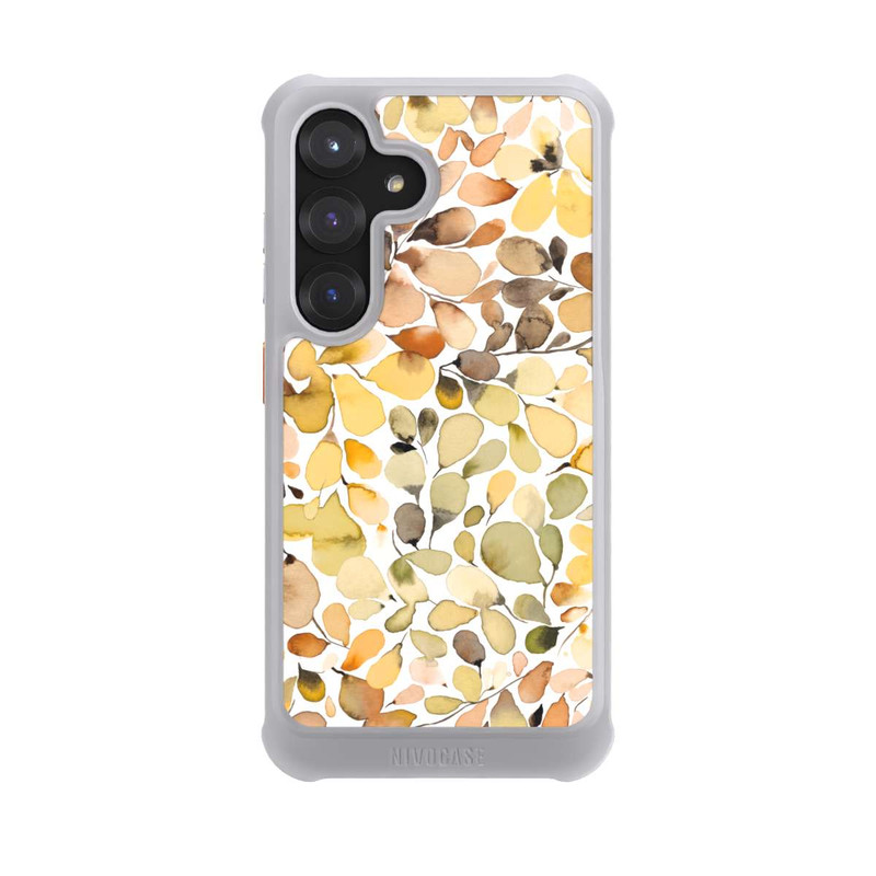 Galaxy S25 NIVOmax Eukalyptus Aquarellblätter Braun Herbst