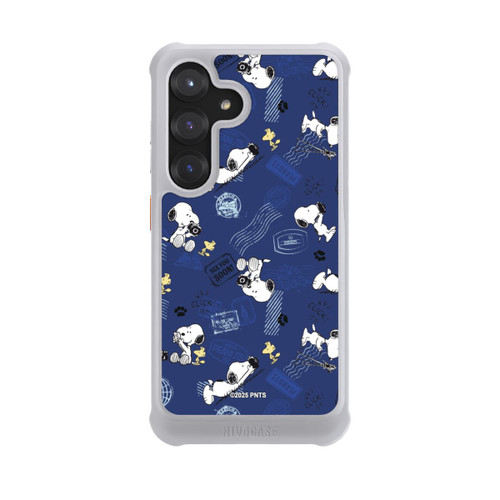 Samsung Galaxy S25 NIVOmax Peanuts Travel Stamps Pattern Blue