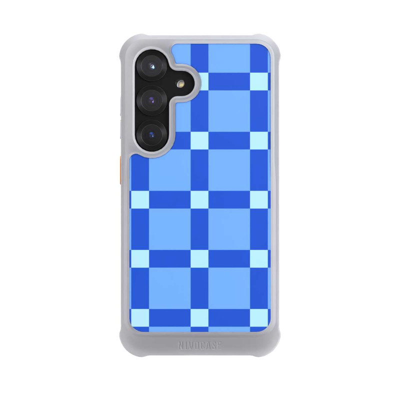 Galaxy S25 NIVOmax Kariert Muster Blau