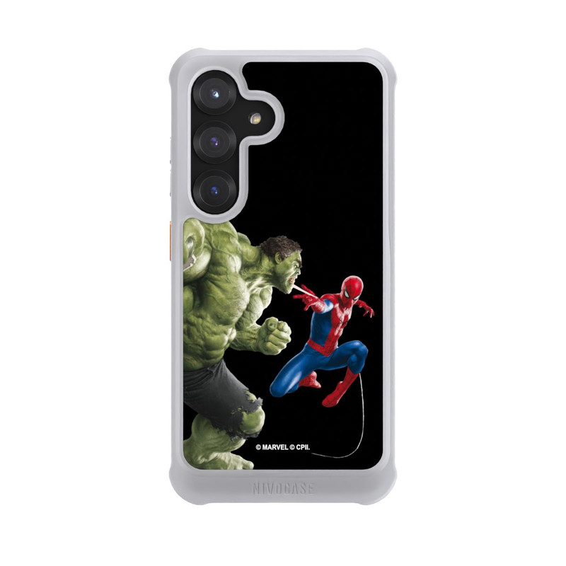 Galaxy S25 NIVOmax Spider-Man affronte Hulk
