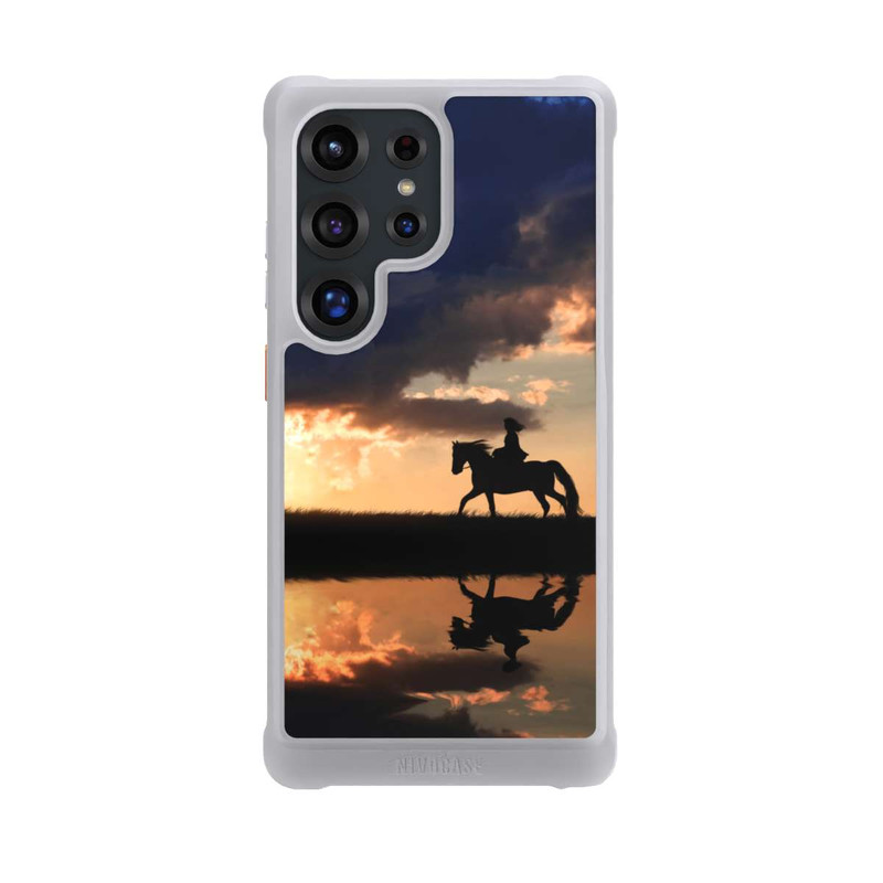 Galaxy S25 Ultra NIVOmax Randonnée à Cheval au Crépuscule