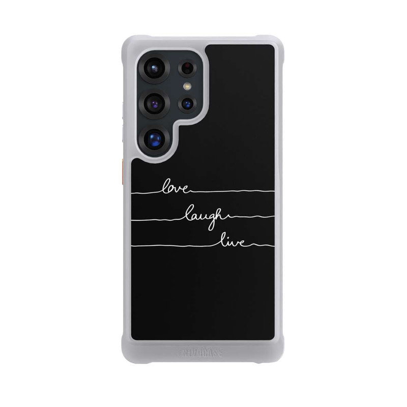 Galaxy S25 Ultra NIVOmax Love Laugh Live blanc/noir