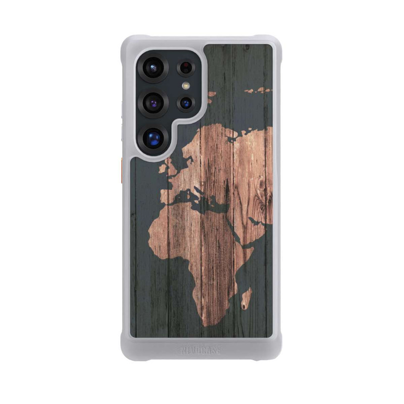 Galaxy S25 Ultra NIVOmax Wooden World Map