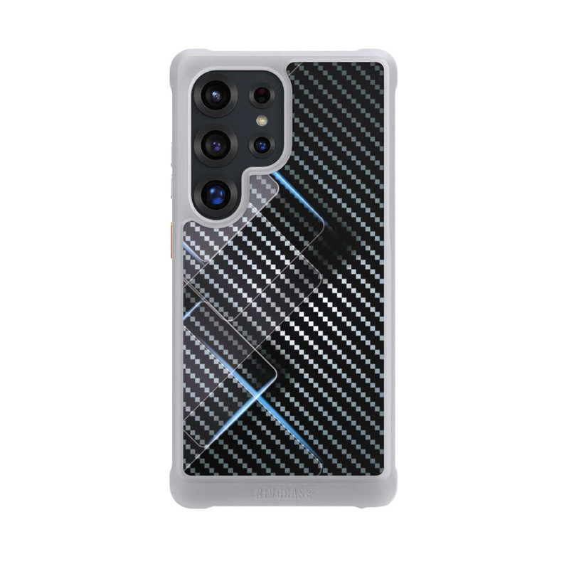 Galaxy S25 Ultra NIVOmax Blaue Linien auf Karbon