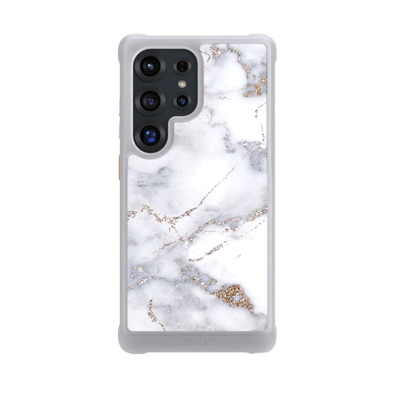 Galaxy S25 Ultra NIVOmax Silberglitzer Marmorlook